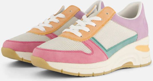 Rieker Sneakers met sleehak Vegan verwijderbare zachte inlegzool vrijetijdsschoen halfschoen veterschoen