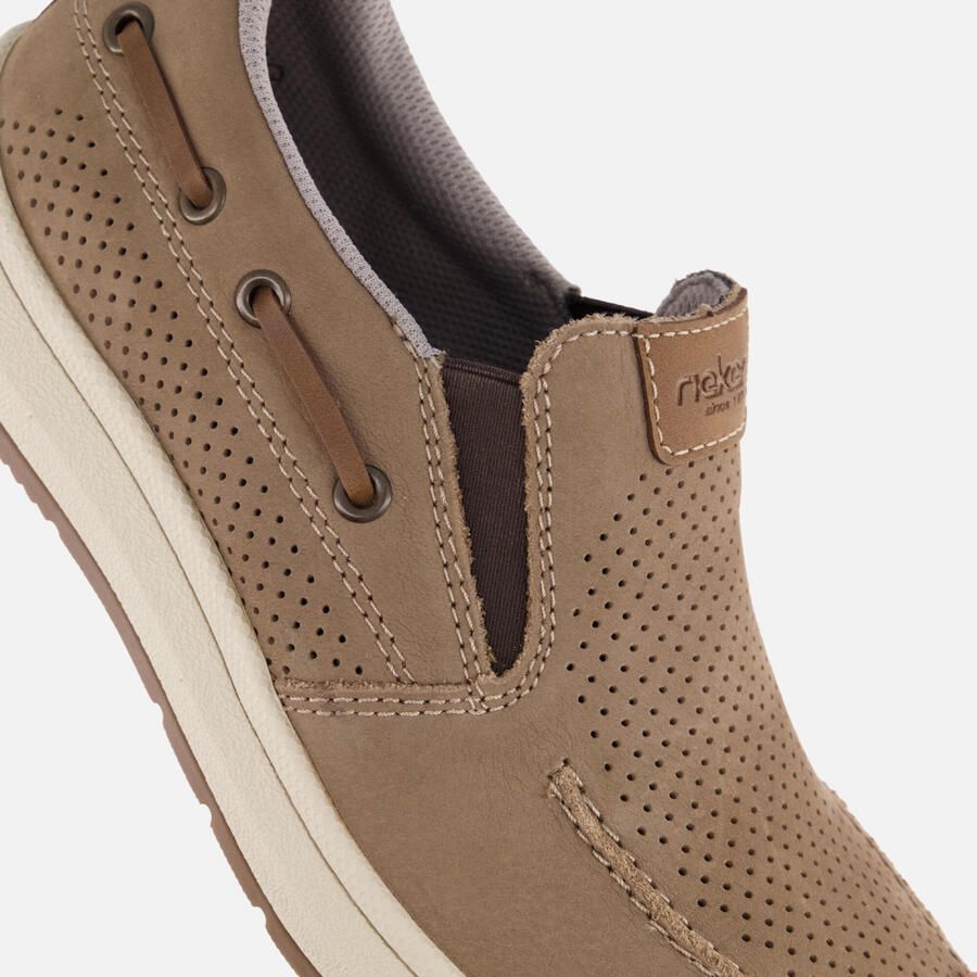 Rieker Instappers Bootschoen taupe H-leest Leer - Foto 3