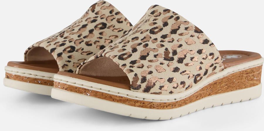 Rieker Leopard beige Slipper Synthetisch H-Leest