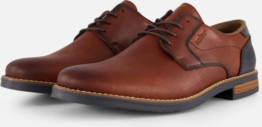 Rieker Blauwe Leren Veterschoenen met Cognac Accents Blue - Foto 2