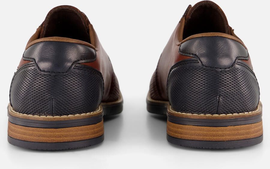 Rieker Blauwe Leren Veterschoenen met Cognac Accents Blue - Foto 6