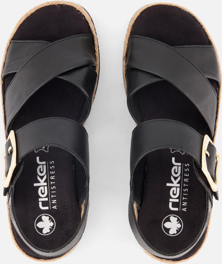Rieker Comfortabele Leren Sandalen met Verhoogde Zool Black Dames - Foto 3