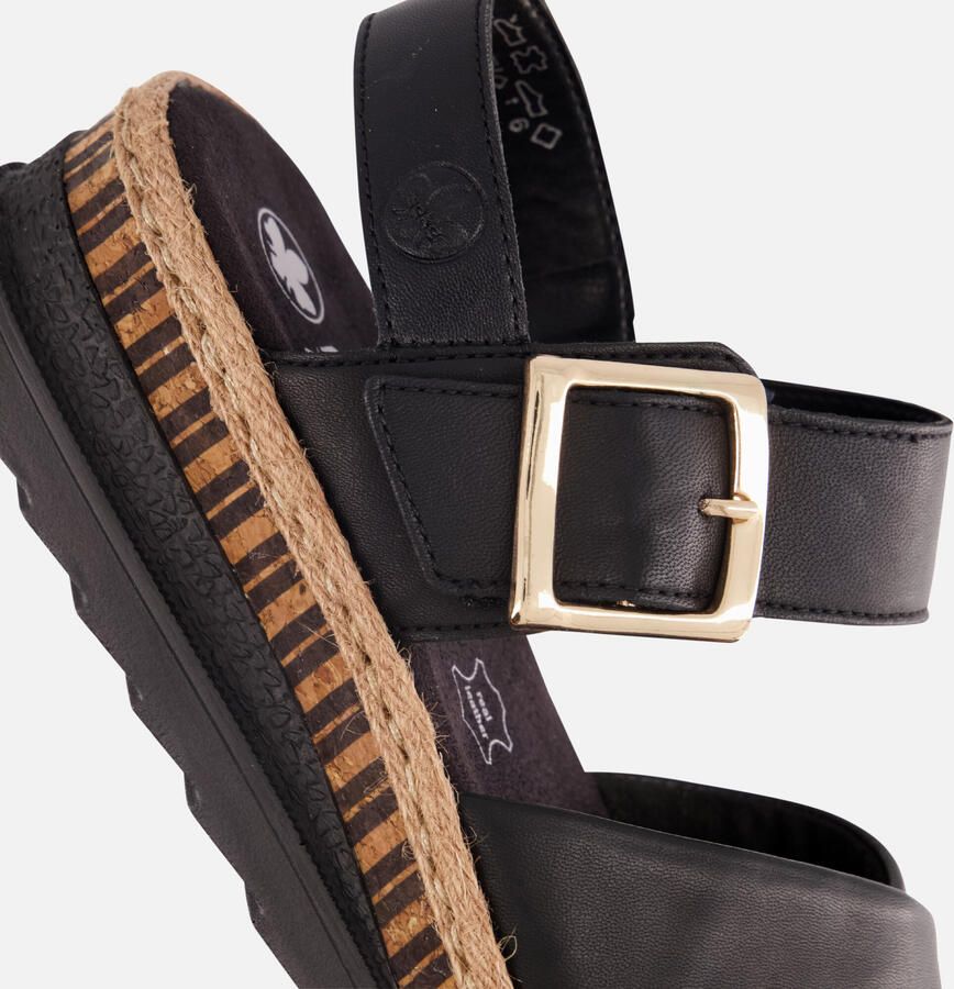 Rieker Comfortabele Leren Sandalen met Verhoogde Zool Black Dames - Foto 2