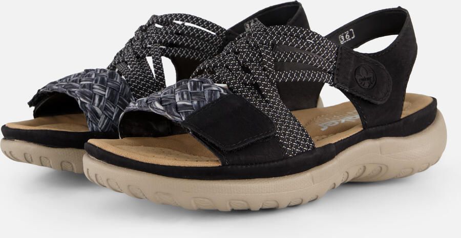 Rieker Sandalen zomerschoen sandaal sleehak met gevlochten bandage - Foto 13