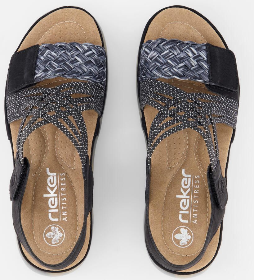Rieker Sandalen zomerschoen sandaal sleehak met gevlochten bandage - Foto 4