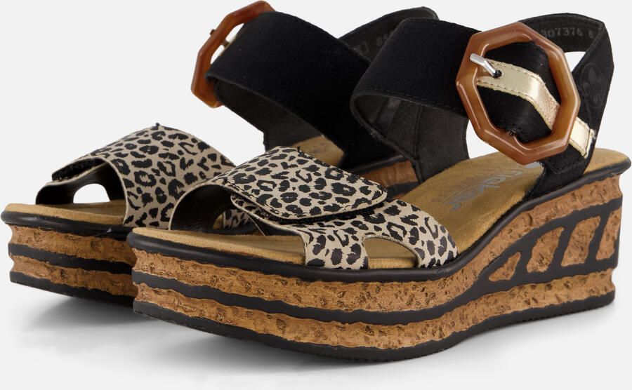 Rieker Stijlvolle Pantherprint Sandaal voor Dames Black Dames - Foto 5