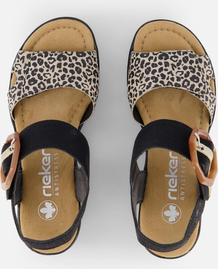 Rieker Stijlvolle Pantherprint Sandaal voor Dames Black Dames - Foto 4