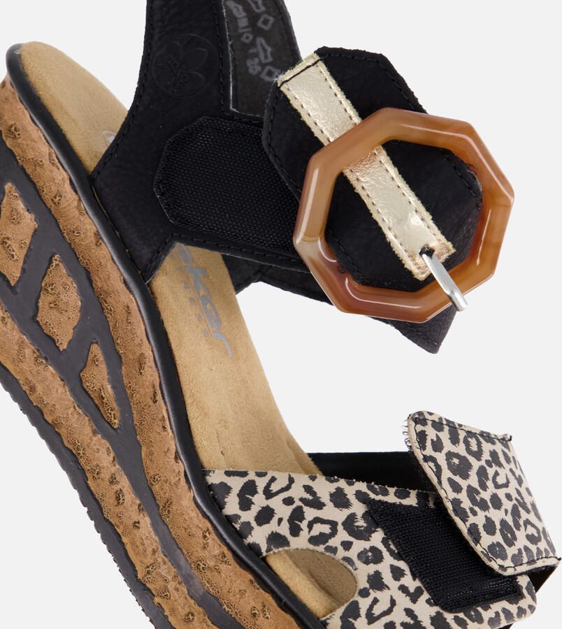 Rieker Stijlvolle Pantherprint Sandaal voor Dames Black Dames - Foto 3