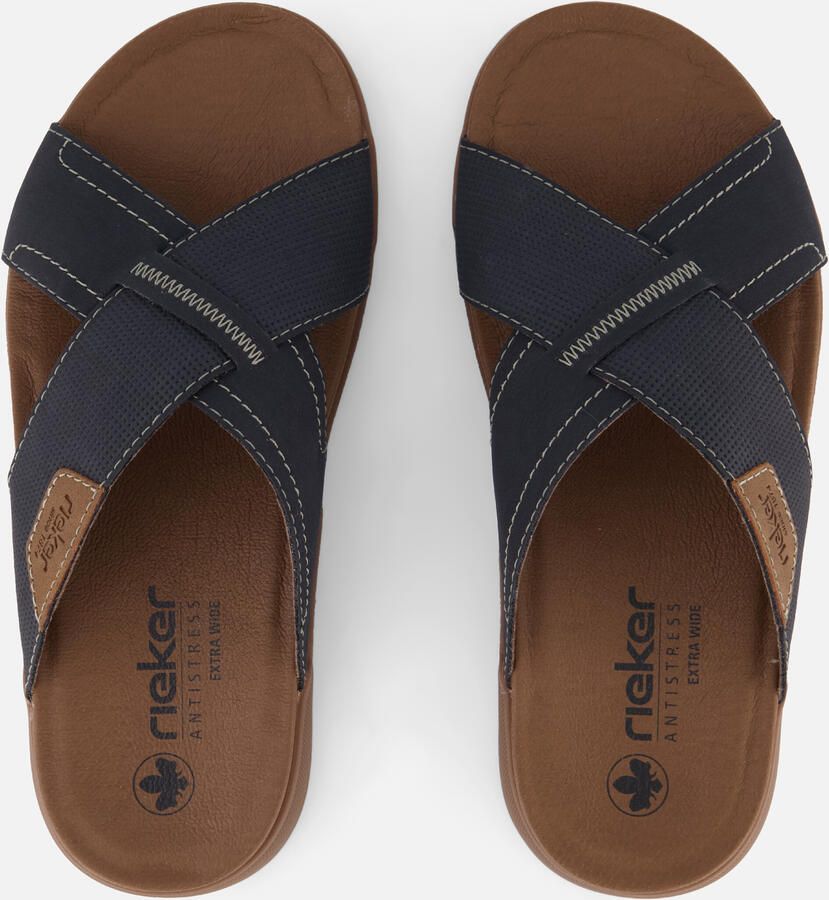 Rieker Slippers blauw H-leest Synthetisch - Foto 3