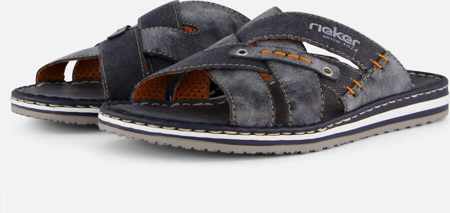 Rieker Slippers zomerschoen slippers badschoen met contrastkleurige raamstiksels - Foto 5