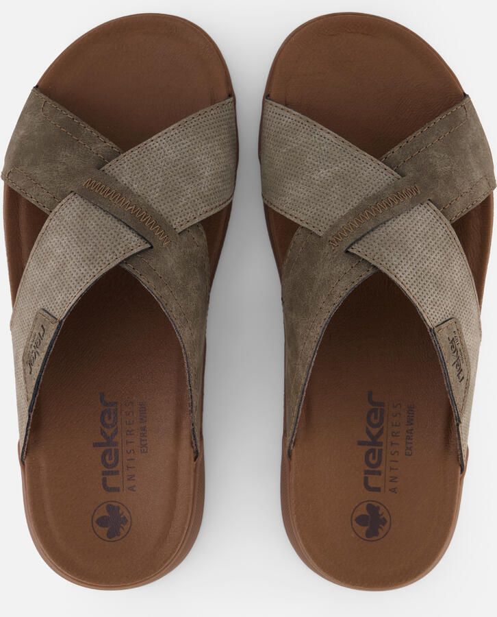 Rieker -Heren taupe donker pantoffels & slippers - Foto 3