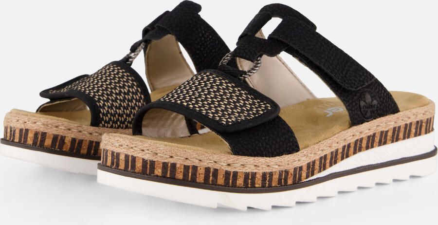 Rieker Zwarte synthetische sliders met comfortabel voetbed en klittenbandsluiting Black - Foto 19