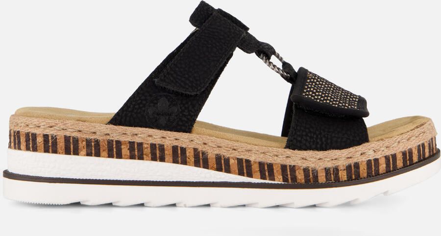 Rieker Zwarte synthetische sliders met comfortabel voetbed en klittenbandsluiting Black - Foto 18