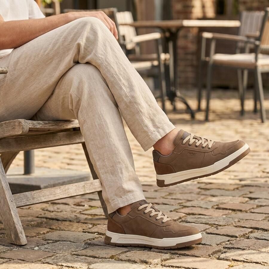 Rieker art 36024 64 heren sneaker veterschoen taupe - Foto 2