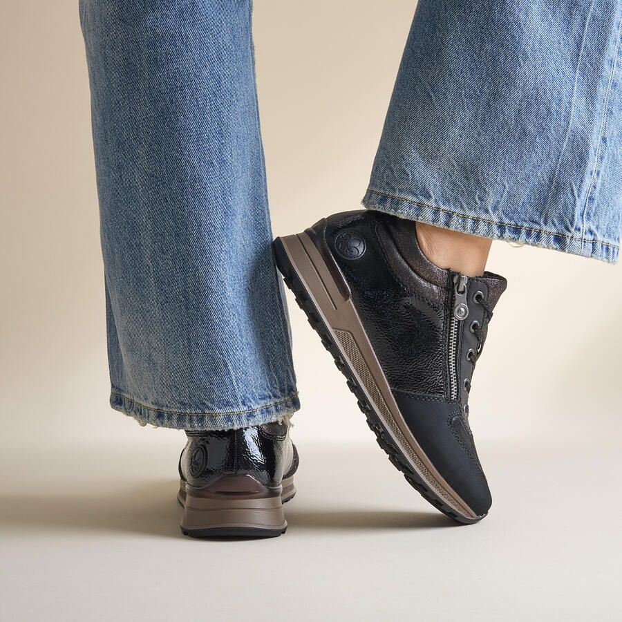 Rieker Sneakers vrijetijdsschoen lage schoen veterschoen met zijrits