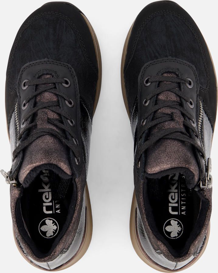 Rieker Sneakers hoog 'Schnürschuh Damen N1407-00 Leder-Mix in schwarz' bruin - Foto 5