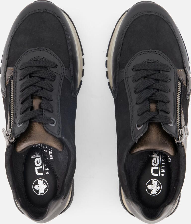 Rieker Sneaker 49010-00 Zwart Combi Verwisselbaar Voetbed