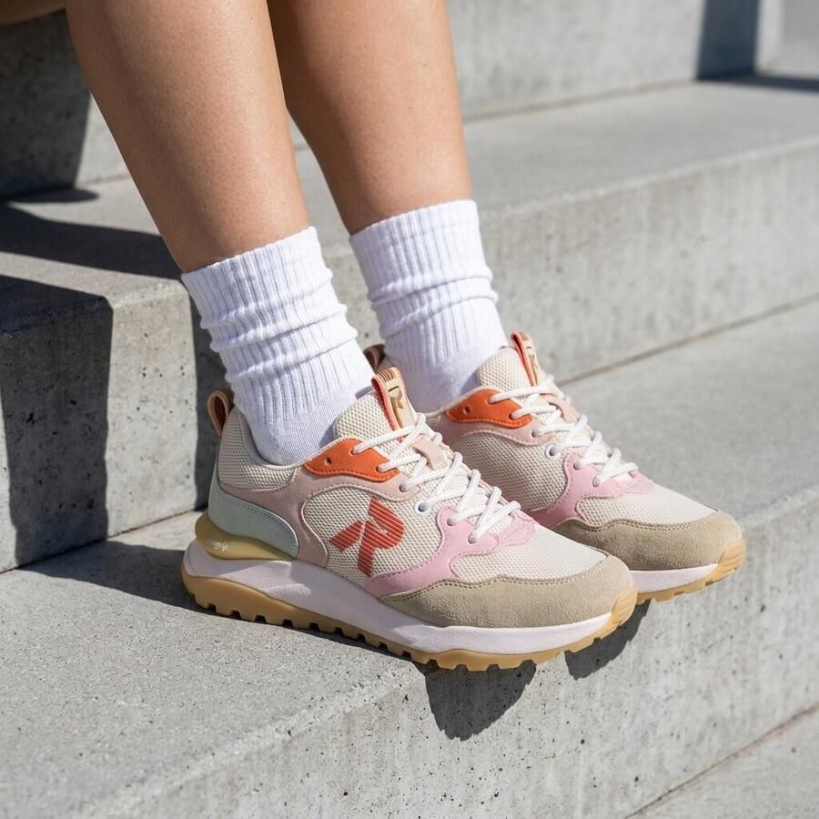 Rieker Sneakers laag smoky blue lichtgrijs rosa wit