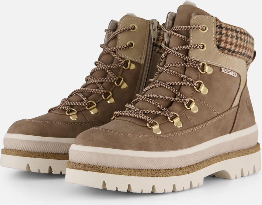 Rieker Dames Y6210 Veterschoenen TEX Plateauzool Beige