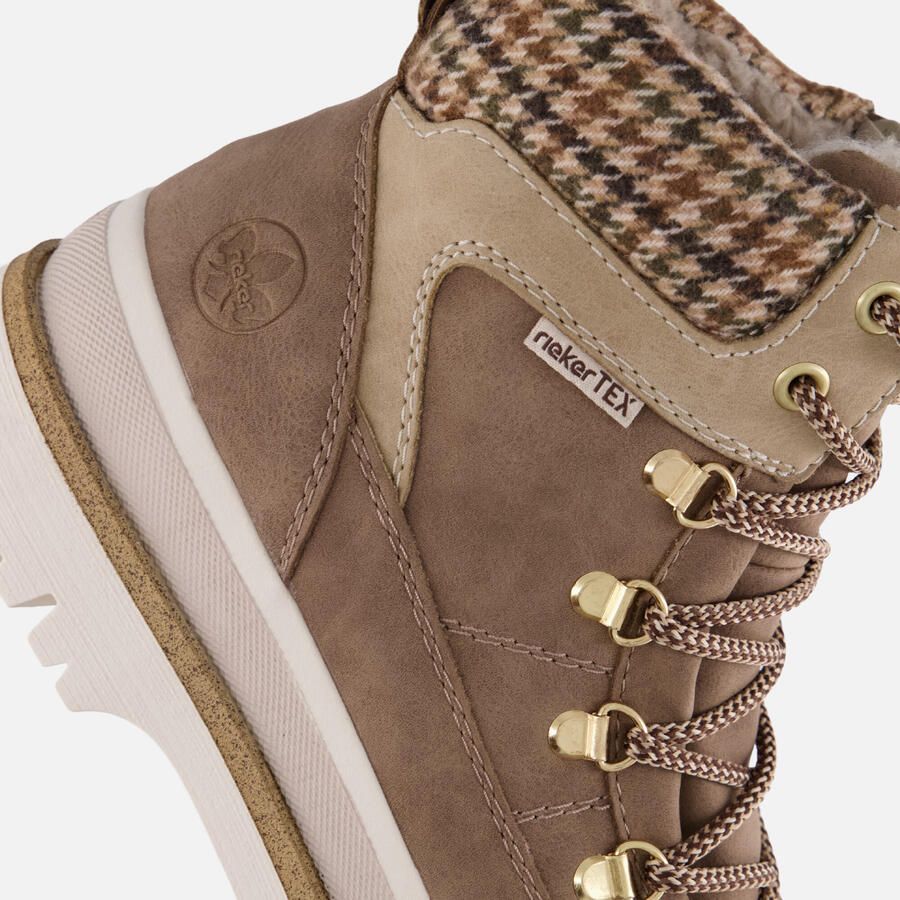 Rieker Dames Y6210 Veterschoenen TEX Plateauzool Beige - Foto 2