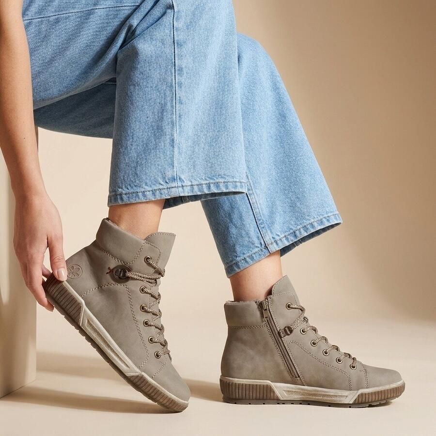 RRieker R-Rieker Hoge veterschoenen ankle boot high top sneaker leisure boots with zipper