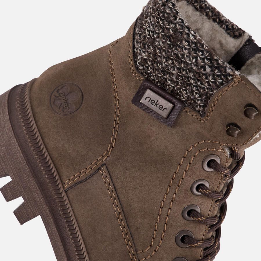 Rieker Dames Y7621 25 Veterlaarzen Warme Voering Bruin
