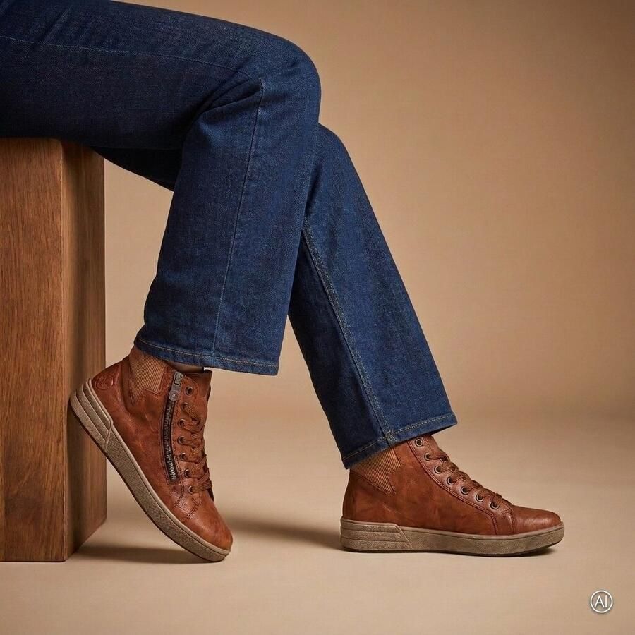 Rieker Veterboot X0709-22 Bruin Warm Gevoerd