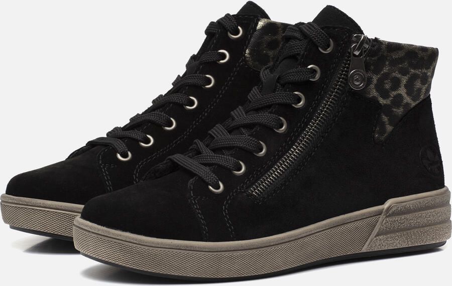 Rieker Veterboot X0709-00 Zwart Nubuck Warm Gevoerd - Foto 4