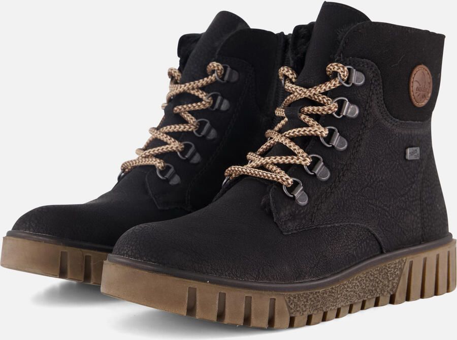 Rieker Zwarte Comfortabele Veterschoenen met Tex Black Dames - Foto 2