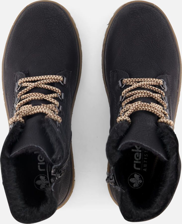 Rieker Zwarte Comfortabele Veterschoenen met Tex Black Dames - Foto 5