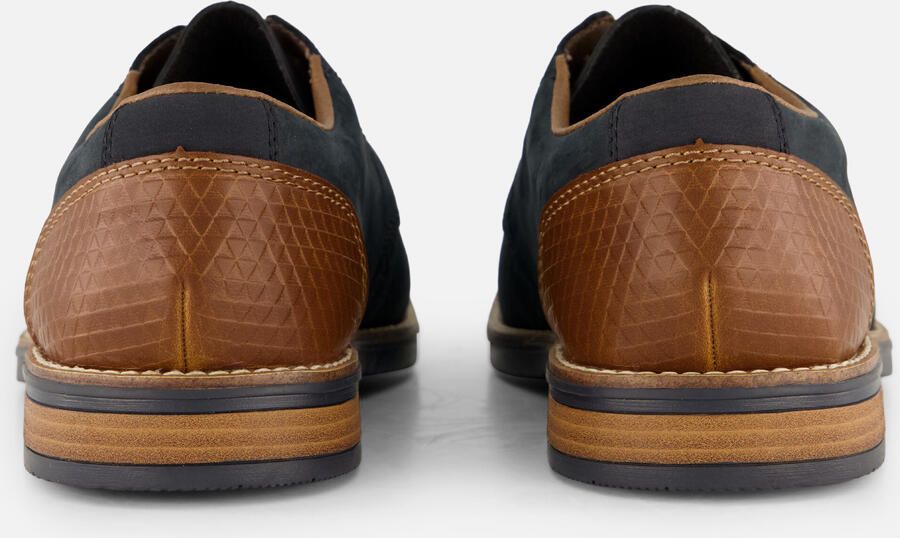 Rieker Blauwe Leren Veterschoenen met Cognac Accents Blue Heren - Foto 5