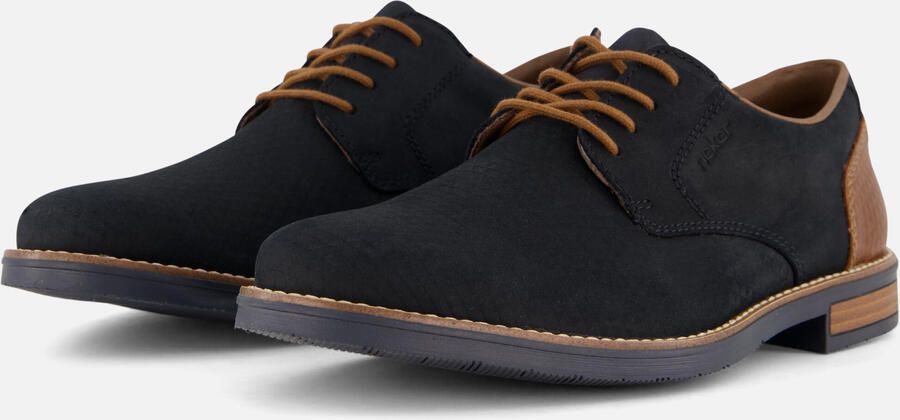 Rieker Blauwe Leren Veterschoenen met Cognac Accents Blue - Foto 2