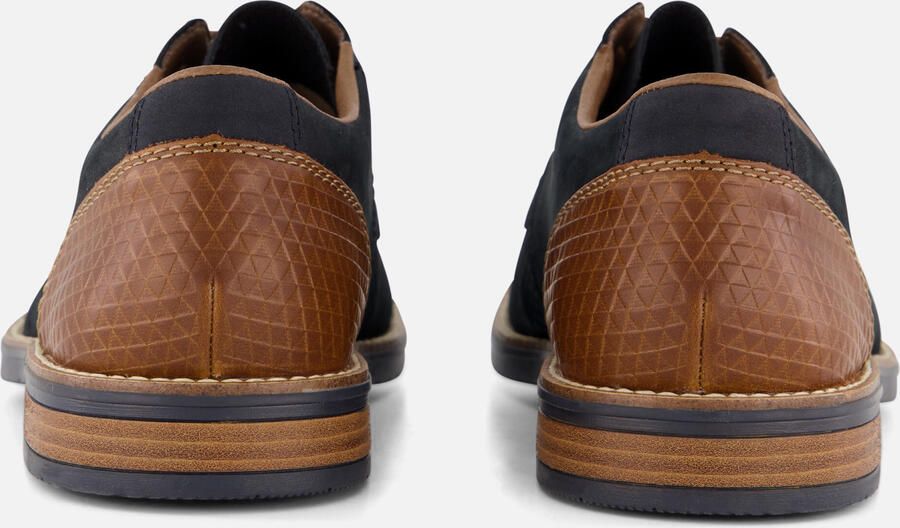 Rieker Blauwe Leren Veterschoenen met Cognac Accents Blue - Foto 5