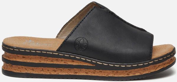 Rieker Slippers plateau zomerschoen pantoffels in klassieke look
