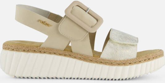 Rieker Sandalen zomerschoen sandaal sleehak met twee klittenbandsluitingen