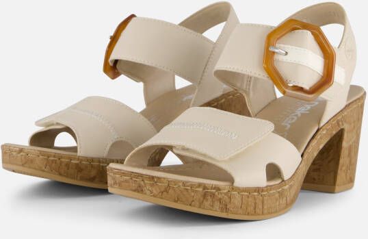 Rieker Sleehaksandaaltjes zomerschoen sandaal sleehak met elastiek voor perfecte pasvorm