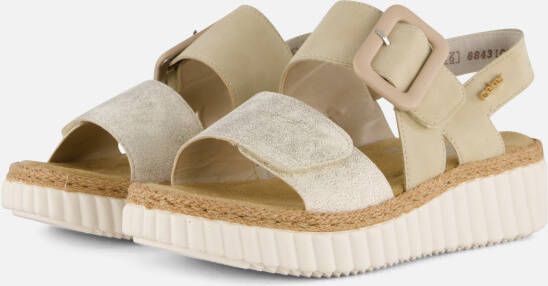 Rieker Sandalen zomerschoen sandaal sleehak met twee klittenbandsluitingen