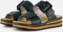 Rieker Petrol Kruis Geborduurde Slipper Green Dames - Thumbnail 2