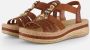 Rieker Bruine sandaal met kralen en platformzool Brown Dames - Thumbnail 3