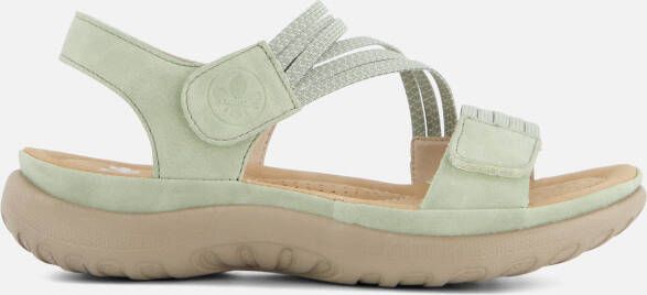Rieker Sandalen zomerschoen sandaal sleehak met elastieken