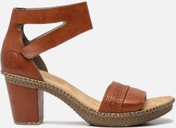 Rieker Sandalen met hak cognac Synthetisch