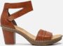 Rieker Sandalen met hak cognac Synthetisch Dames - Thumbnail 1