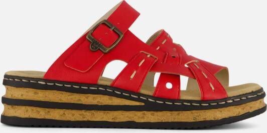 Rieker Elegante Comfortabele Sandalette Bruin Gesp Multicolor