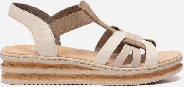 Rieker Beige Taupe Gevlochten Sandaal Beige