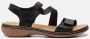 Rieker Comfortabele Zwarte Sandaal met Klittenbandsluiting Black Dames - Thumbnail 2