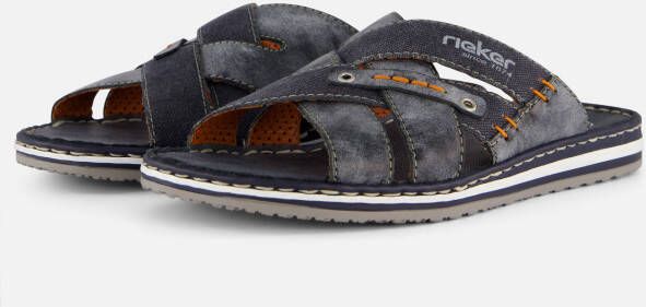 Rieker Serbia Slippers blauw Leer