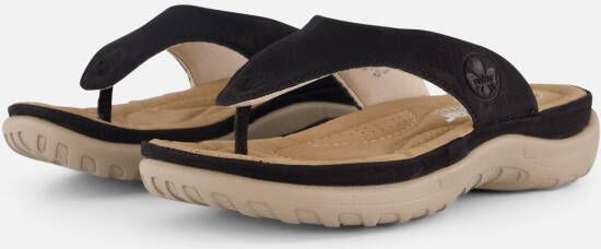 Rieker Slippers zwart Textiel Dames