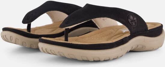 Rieker Slippers zwart Textiel