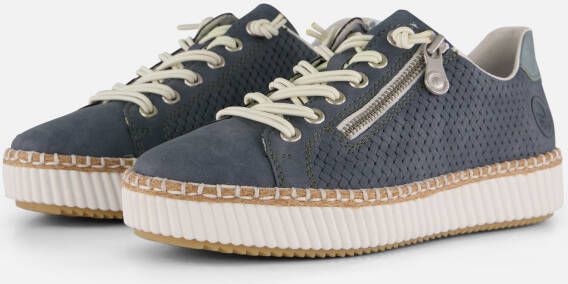 Rieker M2940-10 dames veterschoenen sportief blauw