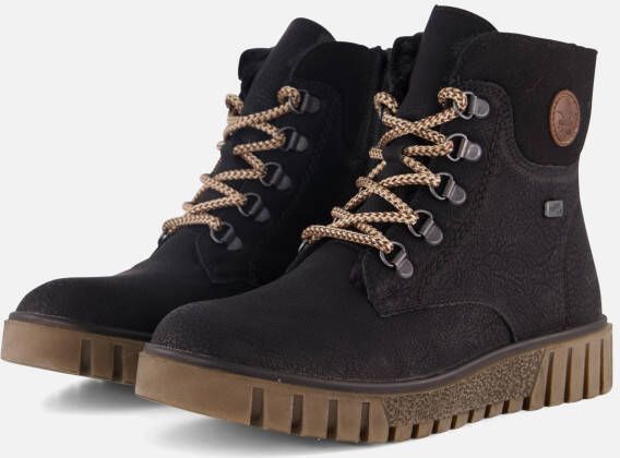 Rieker Zwarte Comfortabele Veterschoenen met Tex Black Dames